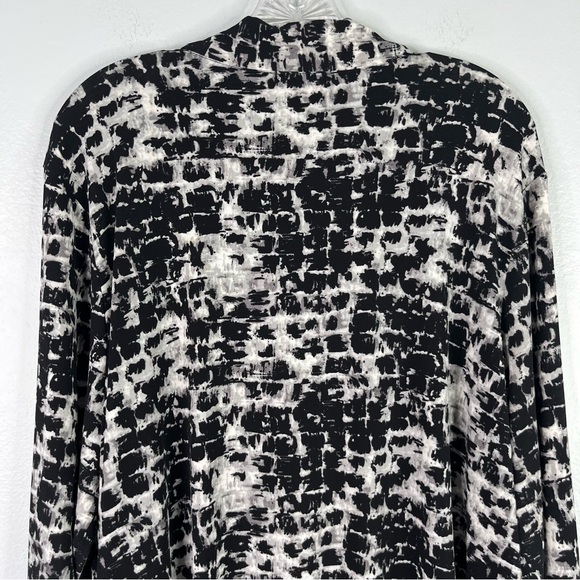 Ulla Popken Cardigan Womens 20/22 Black White Abstract Reptile A Line Jersey - Picture 8 of 10